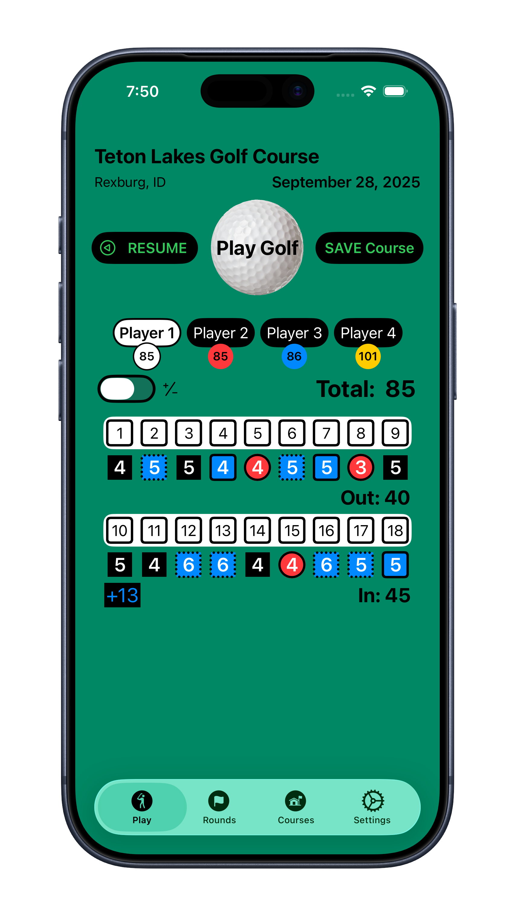 GolfScore for iPhone and Apple Watch